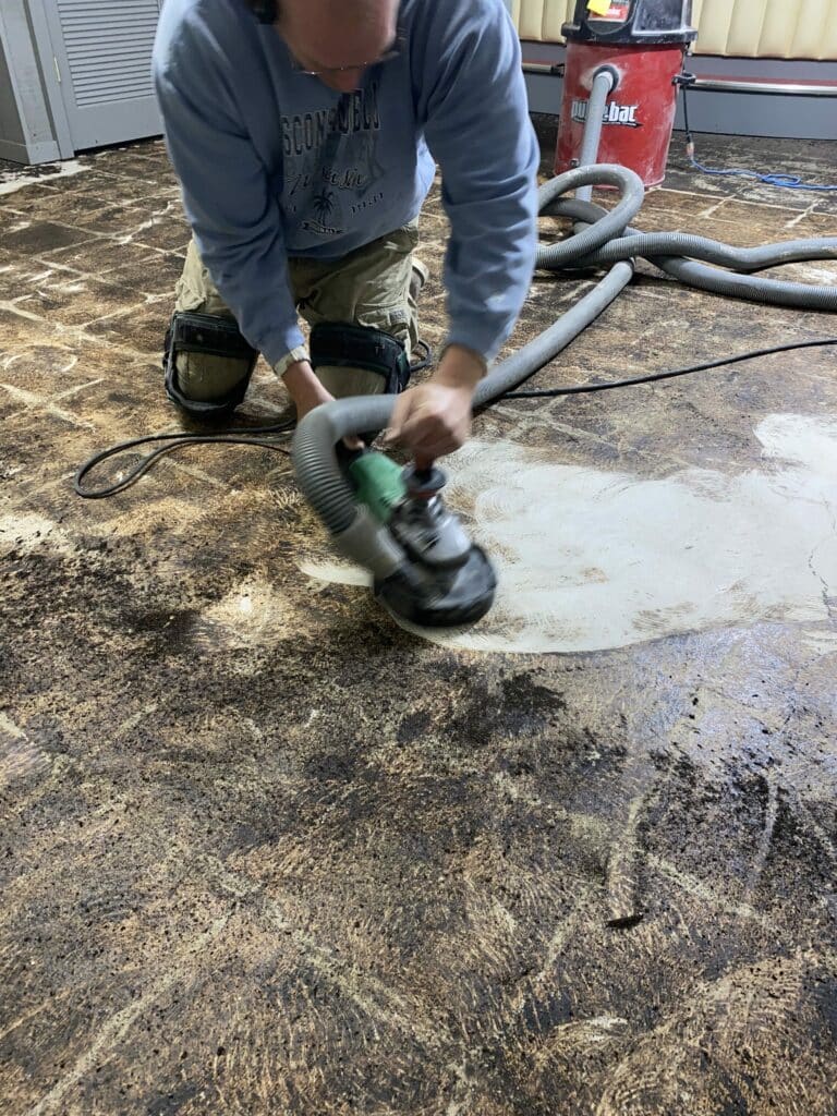 Grinding concrete floor