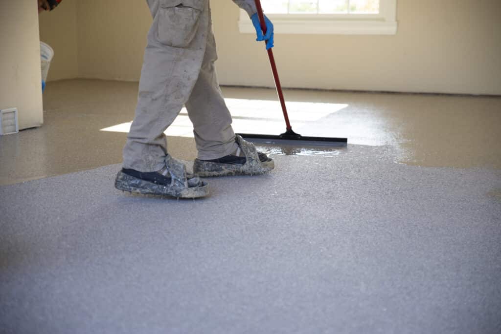 Applying polyurea floor coating